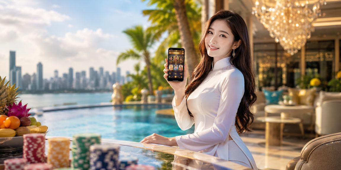Người chơi game bài truyền thống vùng Mekong với trang phục áo dài